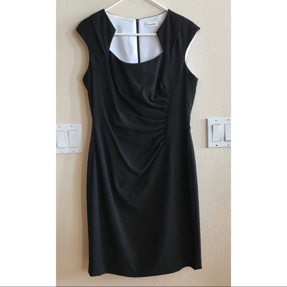 Little black dress with unique neckline